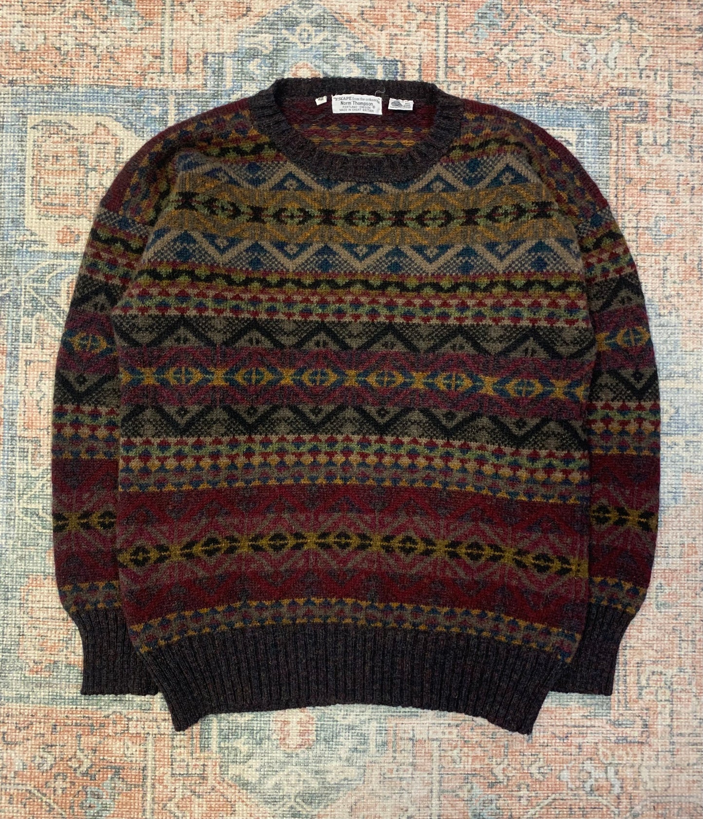 Vintage 80’s Made in England Wool Sweater- Sz Lg