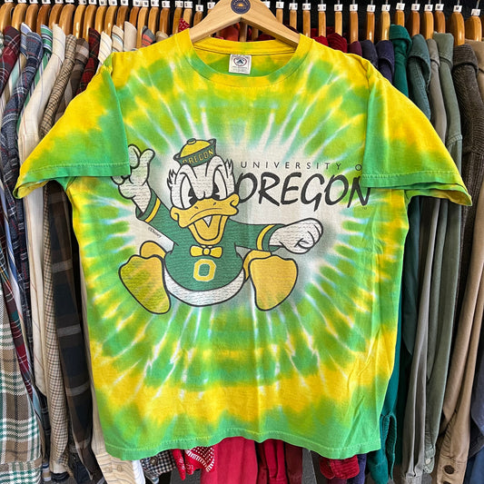 Vintage 90’s Oregon Ducks Tie Dye Tee- Sz Med