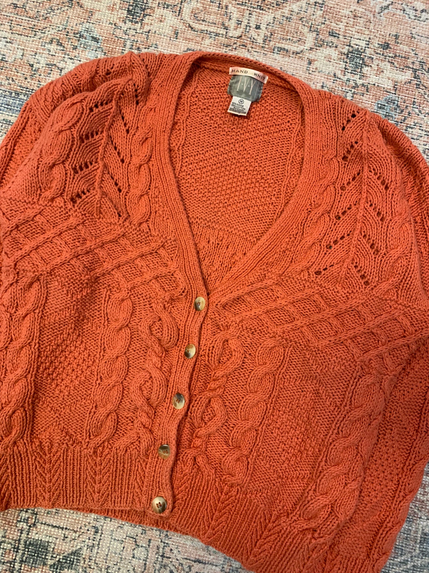 Vintage 90’s Hand Knit Cardigan- Women’s Med