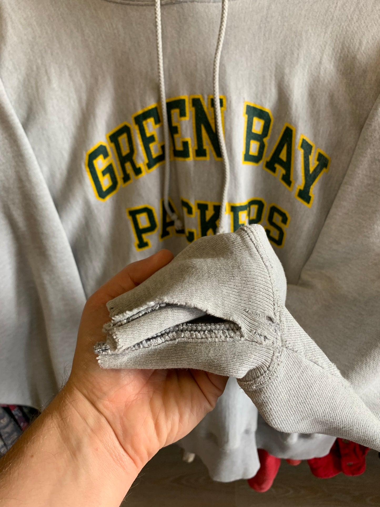 Vintage Green Bay Packers Champion Reverse Weave Hoodie- Sz XL