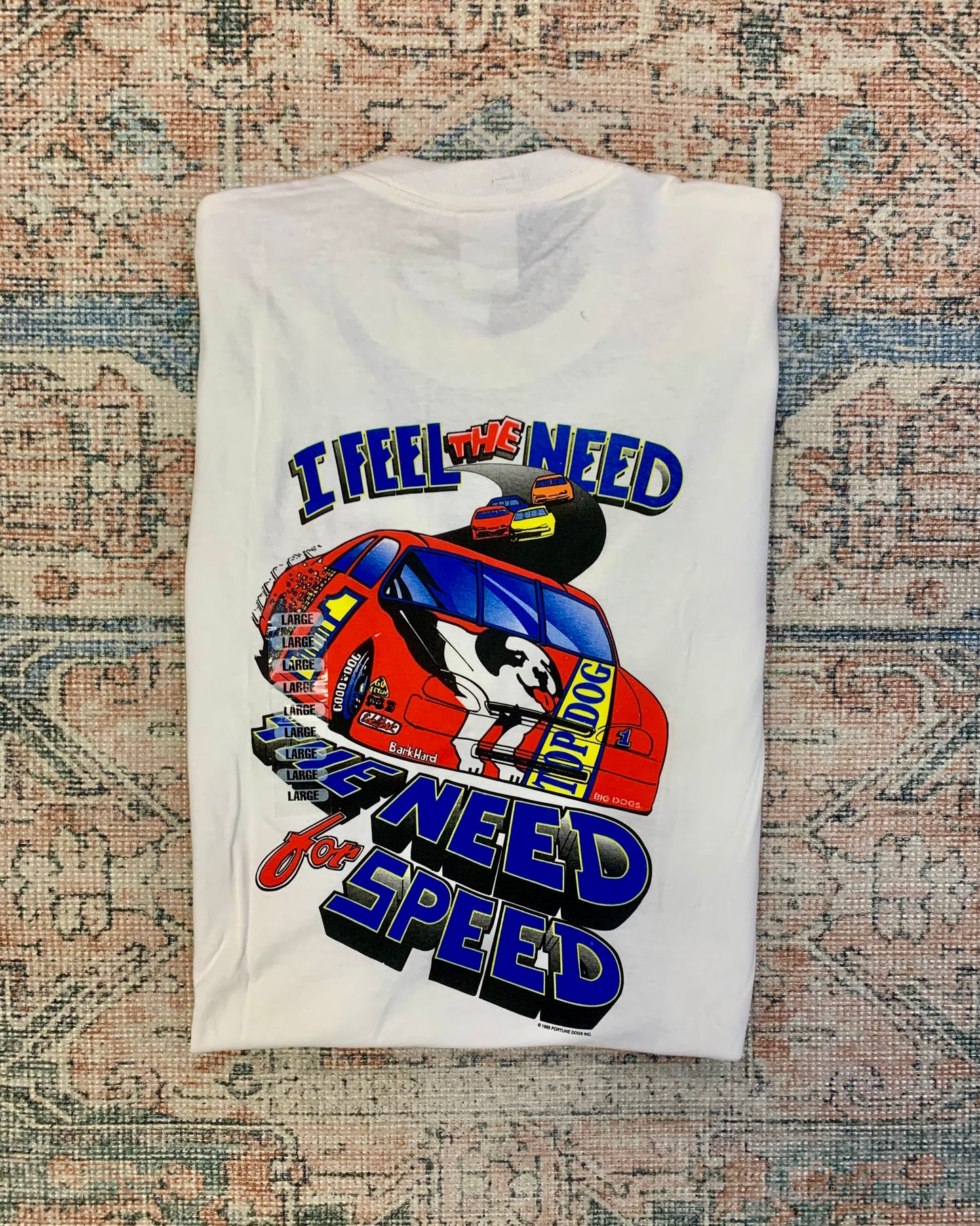 Unworn Vintage 90’s Big Dogs Racing Tee- Sz Lg