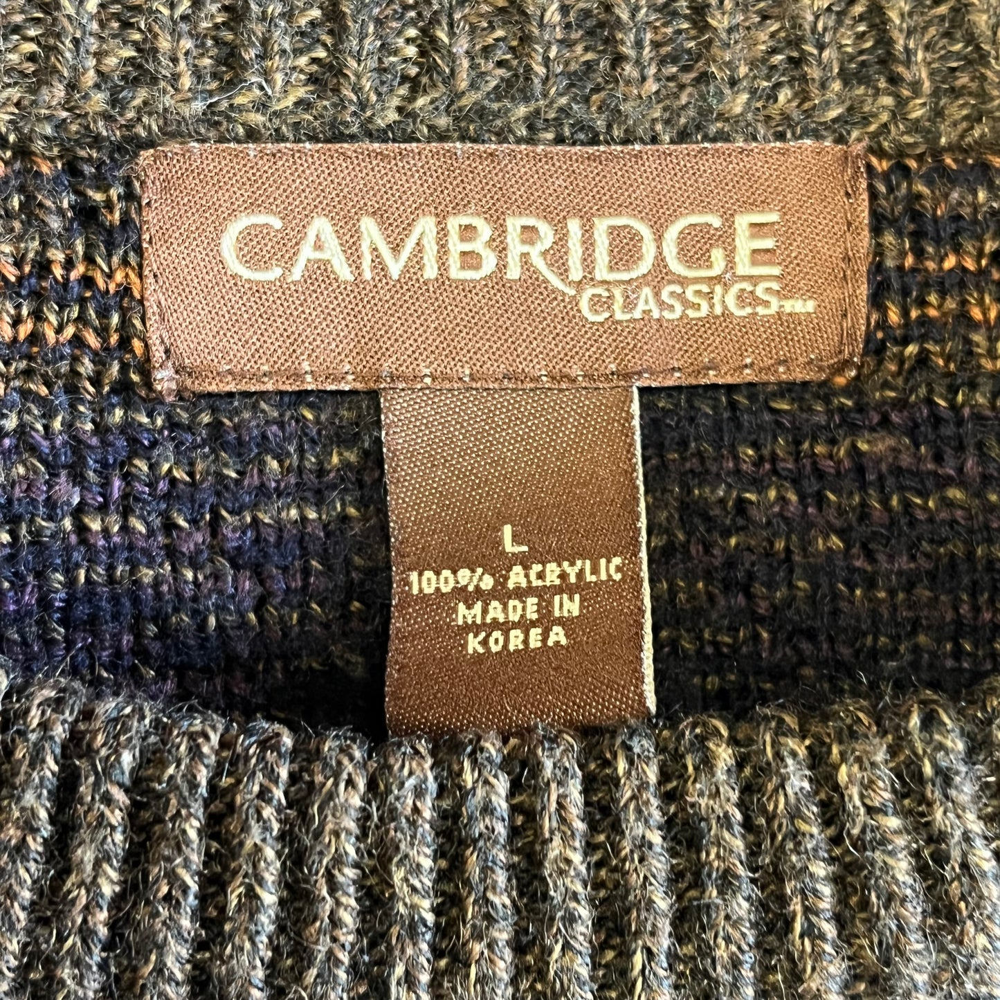 Vintage 90’s Patterned “Grandpa” Sweater- Sz Lg