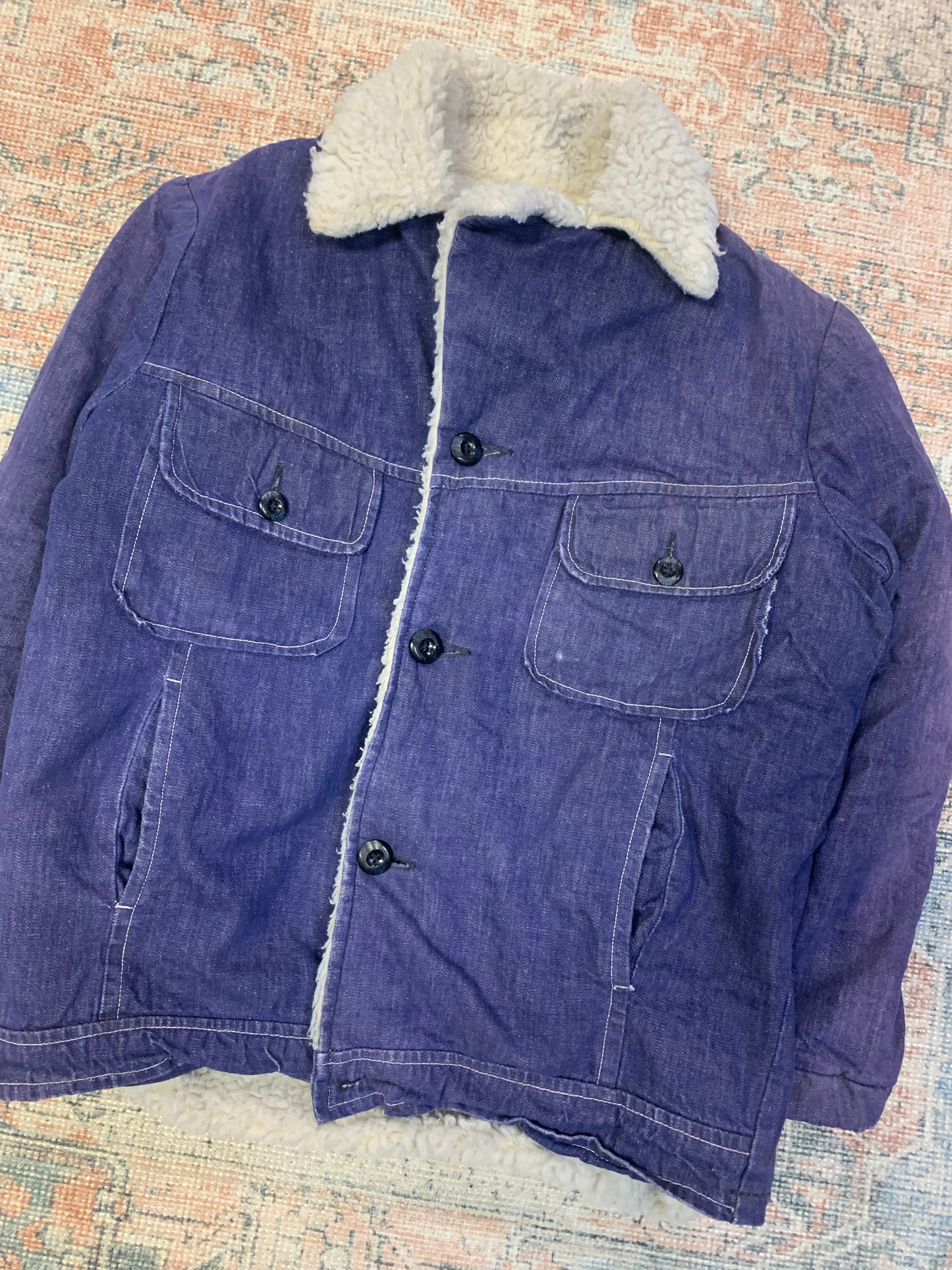 True Vintage 1960’s Sherpa Lined Denim Jacket- Sz Med