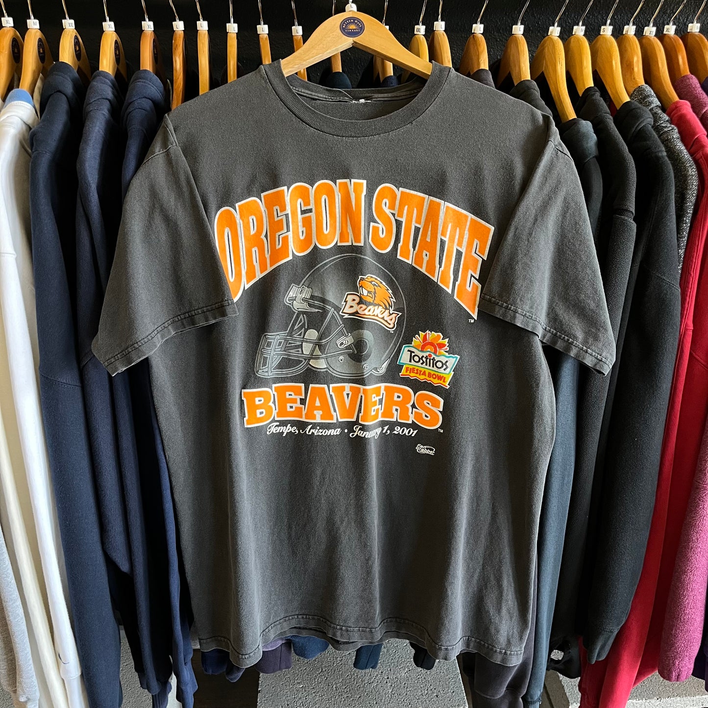 Vintage Beavers Football Graphic Tee- Sz Lg