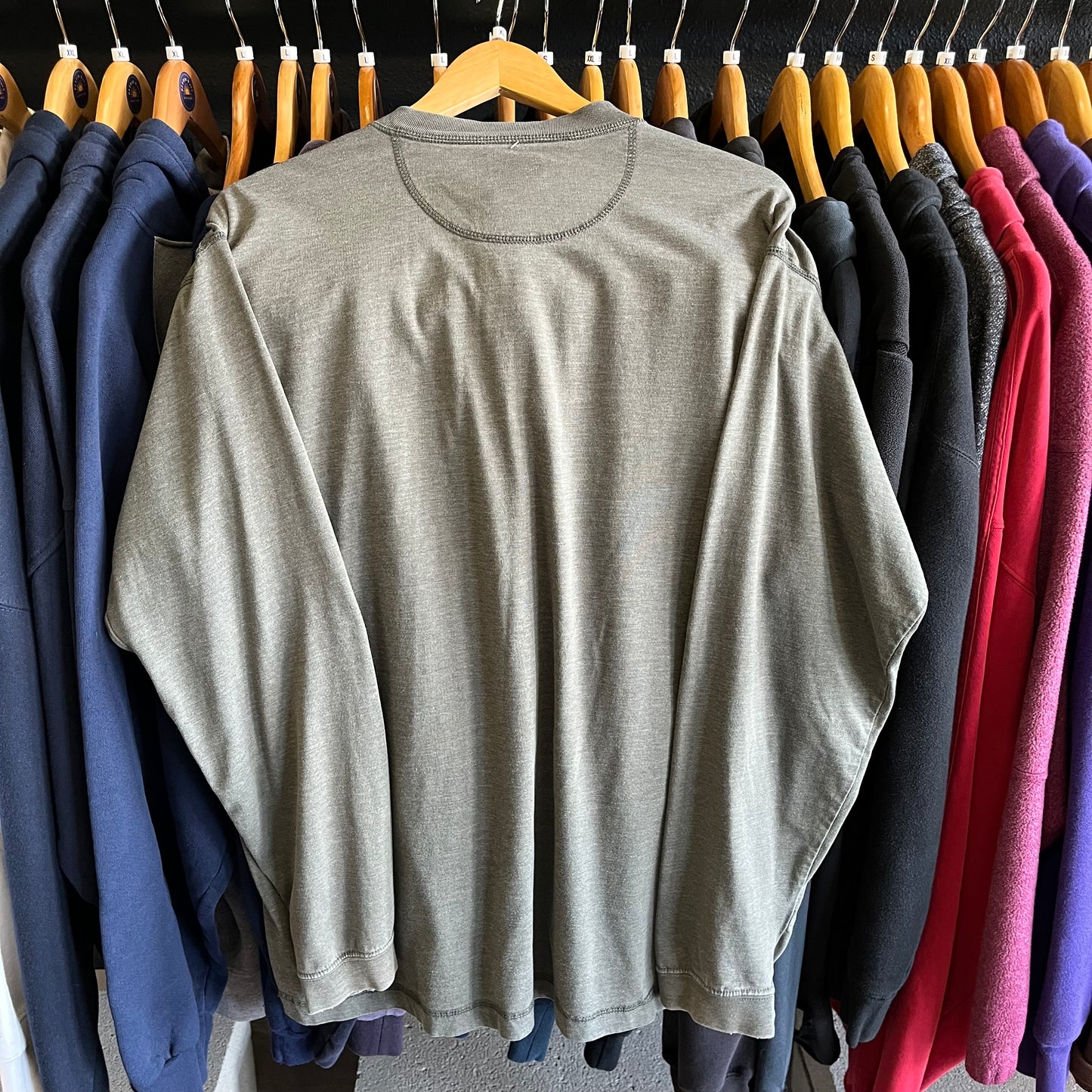 Vintage Earth Tone Henley Long Sleeve Shirt- Sz XL