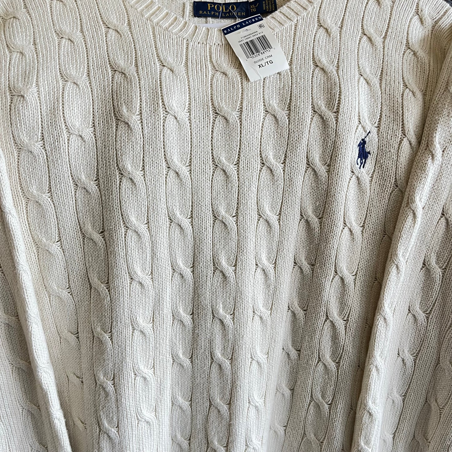 Unworn Vintage Polo Ralph Lauren 100% Silk Cable Knit Sweater- Sz XL