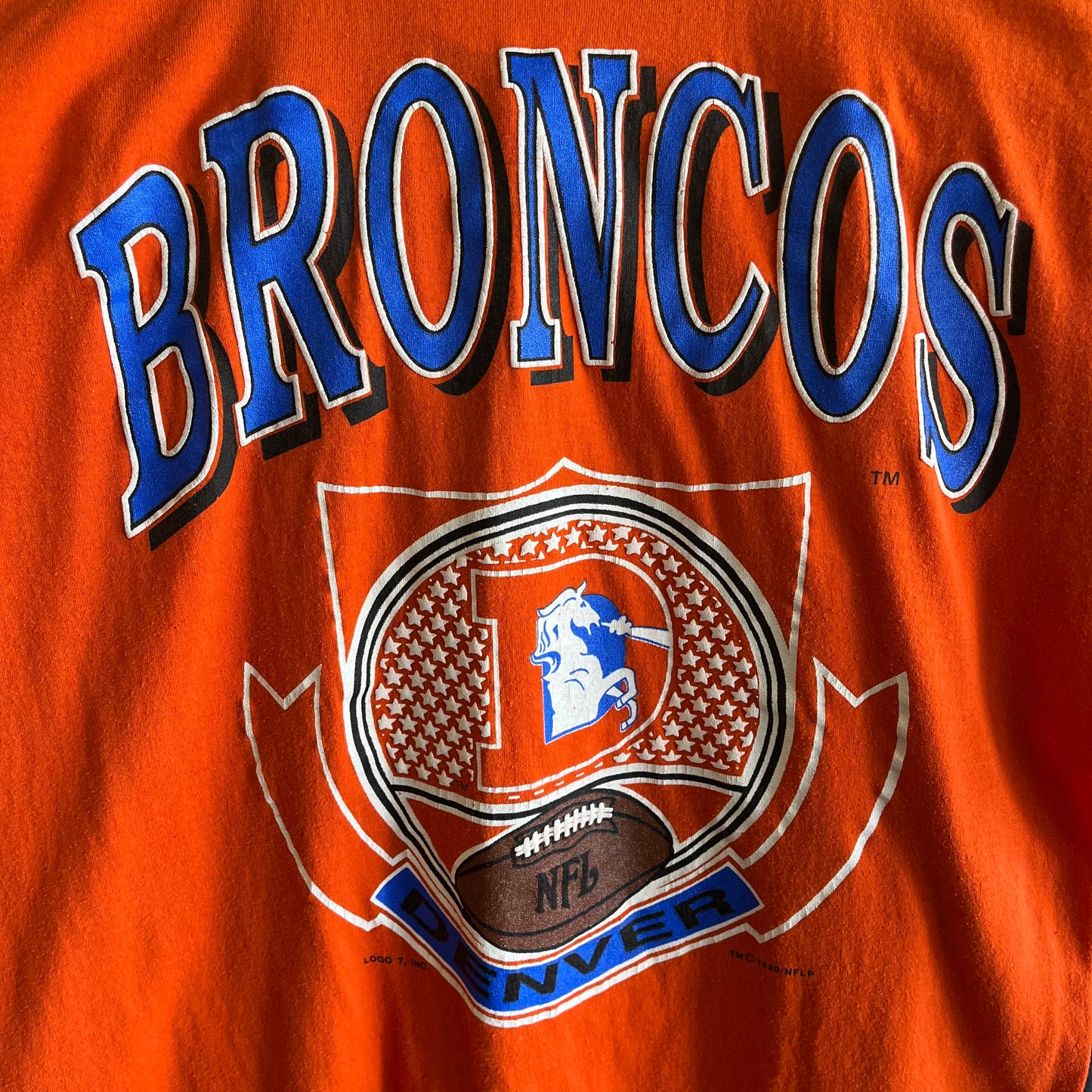 Vintage Early 90’s Denver Broncos Football Tee- Sz Lg