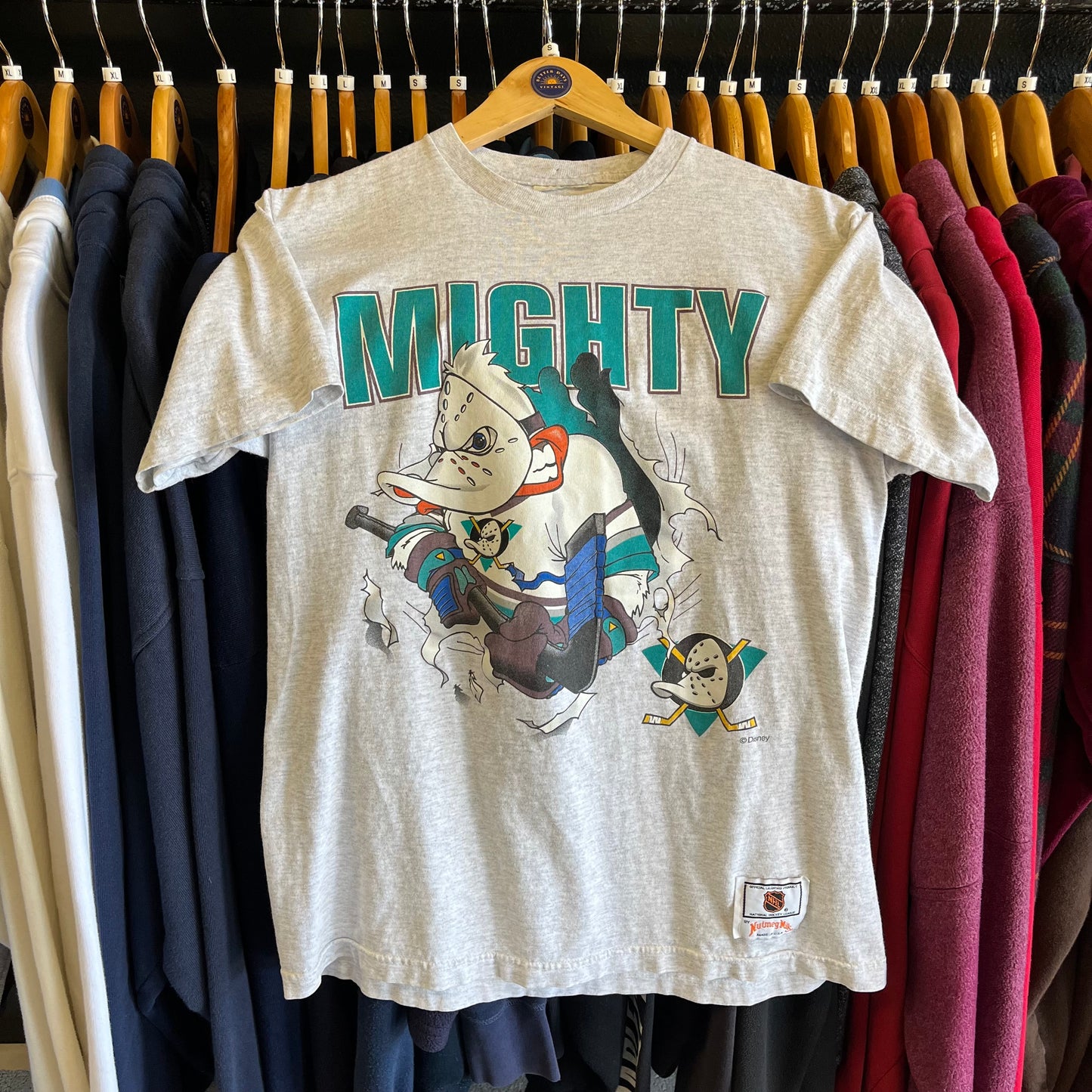 Vintage 90’s Mighty Ducks Hockey Double Sided Graphic Tee- Sz Sm