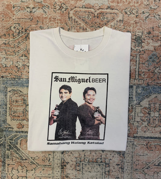 Vintage Manny Pacquiao x Erik Morales Beer Ad Tee- Sz Lg