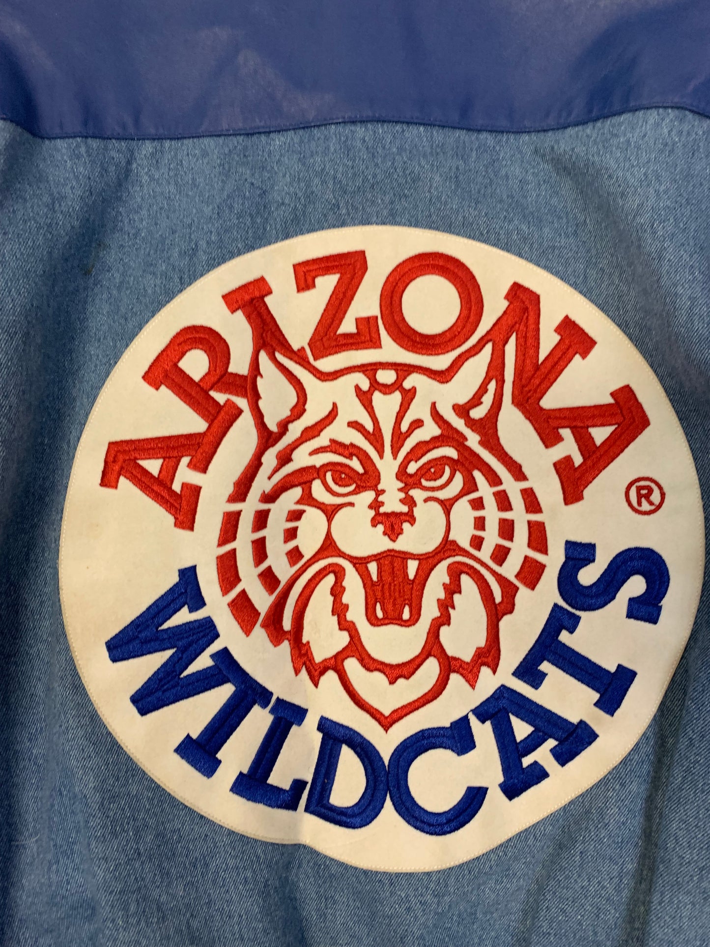 Vintage Designer Jeff Hamilton x Arizona Wildcats Denim & Leather Jacket- Sz XL