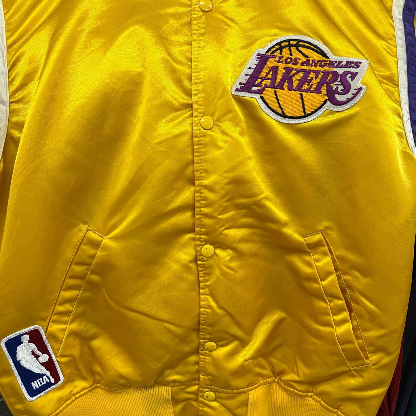 Vintage 80’s Lakers Starter Brand Satin Bomber Jacket- Sz Med
