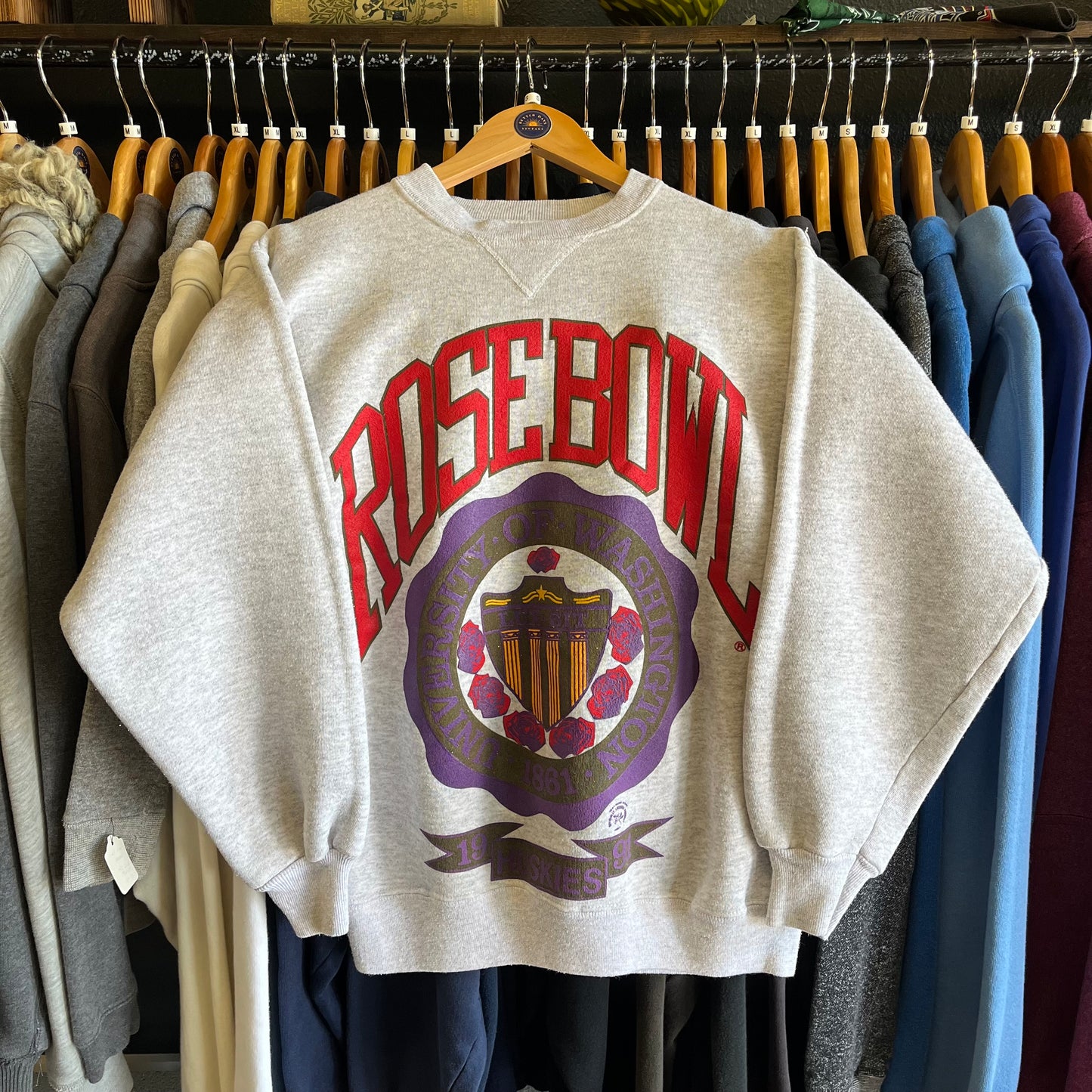 Rare Vintage Washington Huskies 1991 Rose Bowl National Champs Season Sweatshirt- Sz Sm