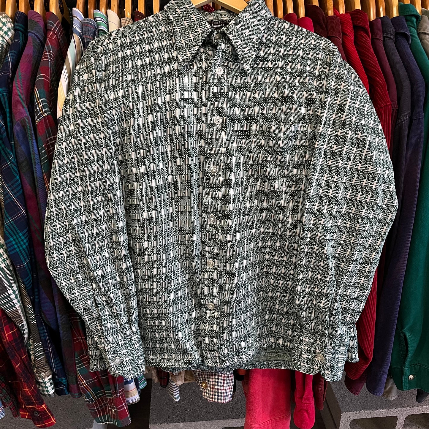 True Vintage 1960’s Montgomery Ward Mid Century Patterned Overshirt- Sz Med
