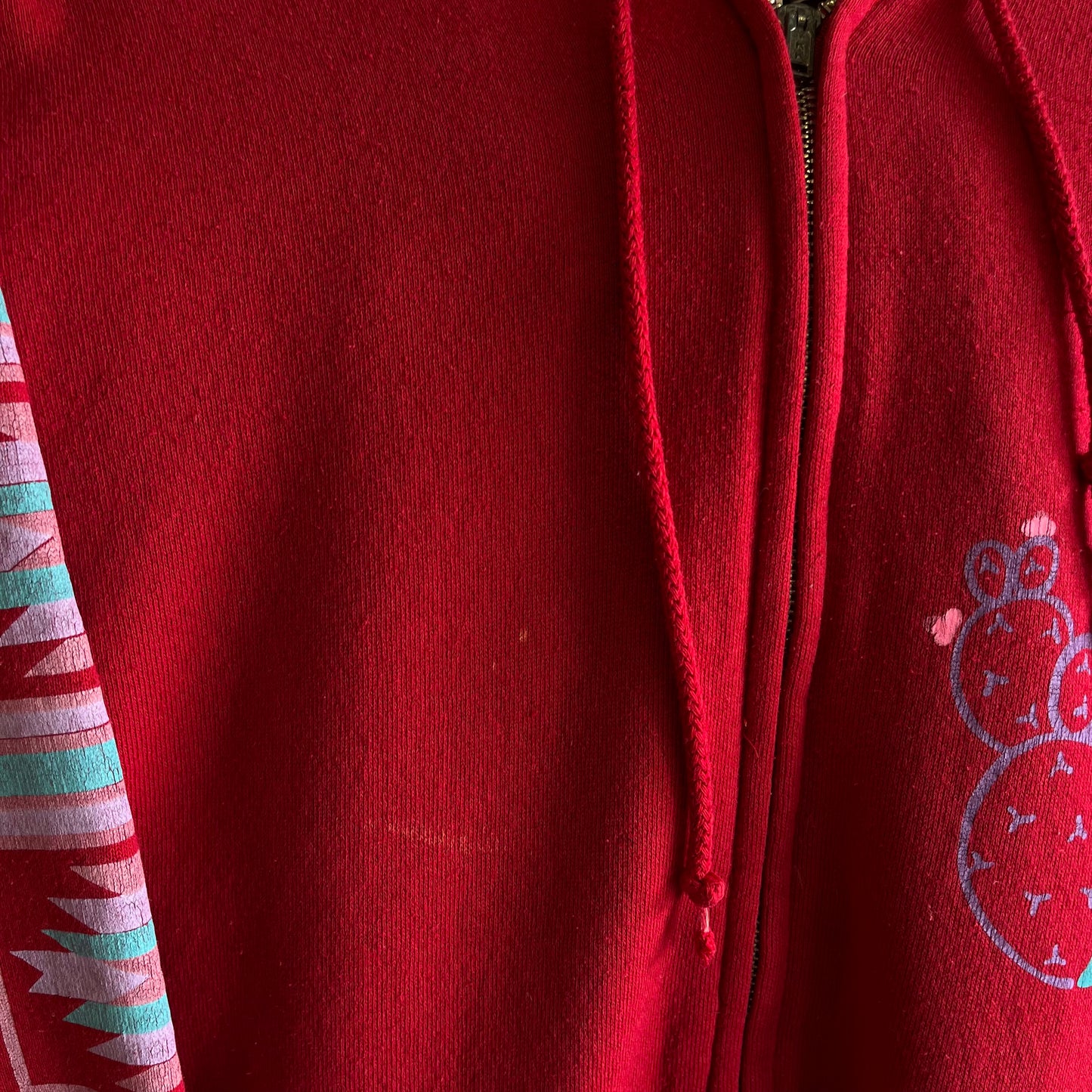 Lightly Distressed Vintage 90’s Southwestern Art-Wear Zip Up Hoodie- Sz Lg