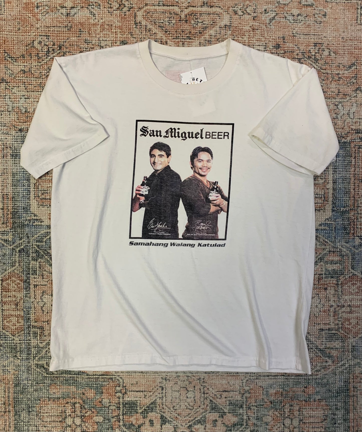 Vintage Manny Pacquiao x Erik Morales Beer Ad Tee- Sz Lg