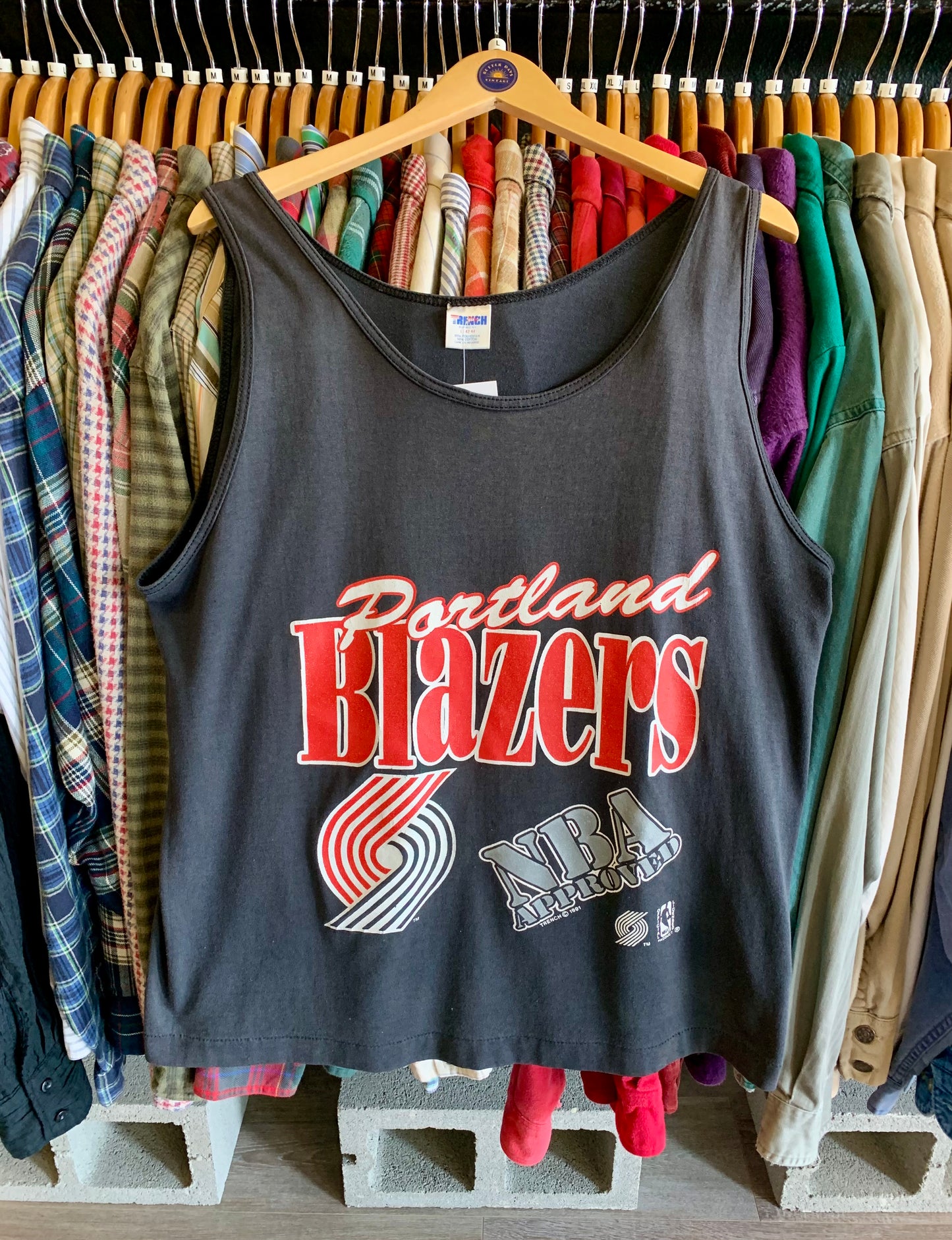 Vintage 1991 Portland Trail Blazers Tank- Sz Lg