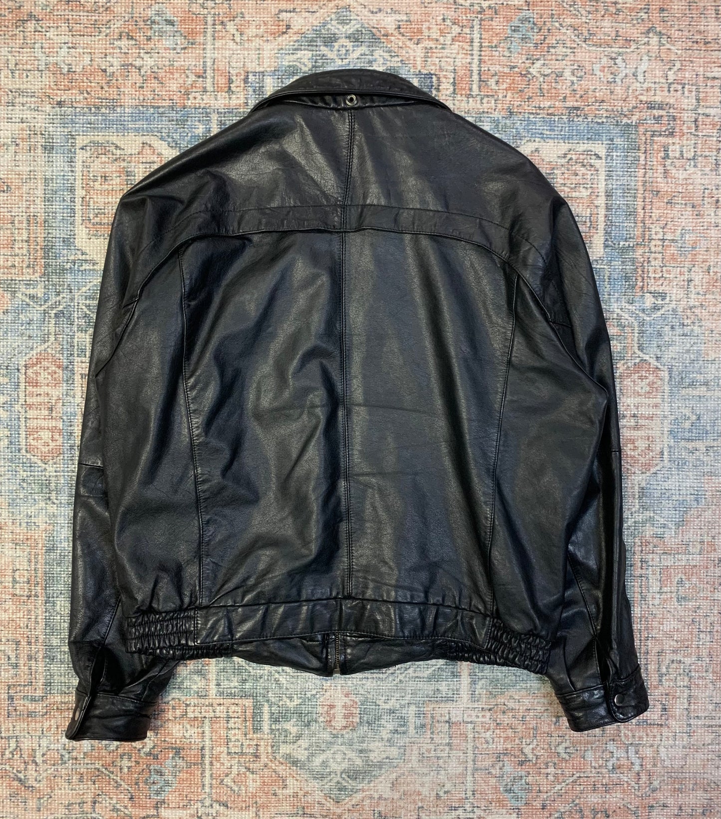 Vintage 80’s Leather Biker Jacket- Sz Med