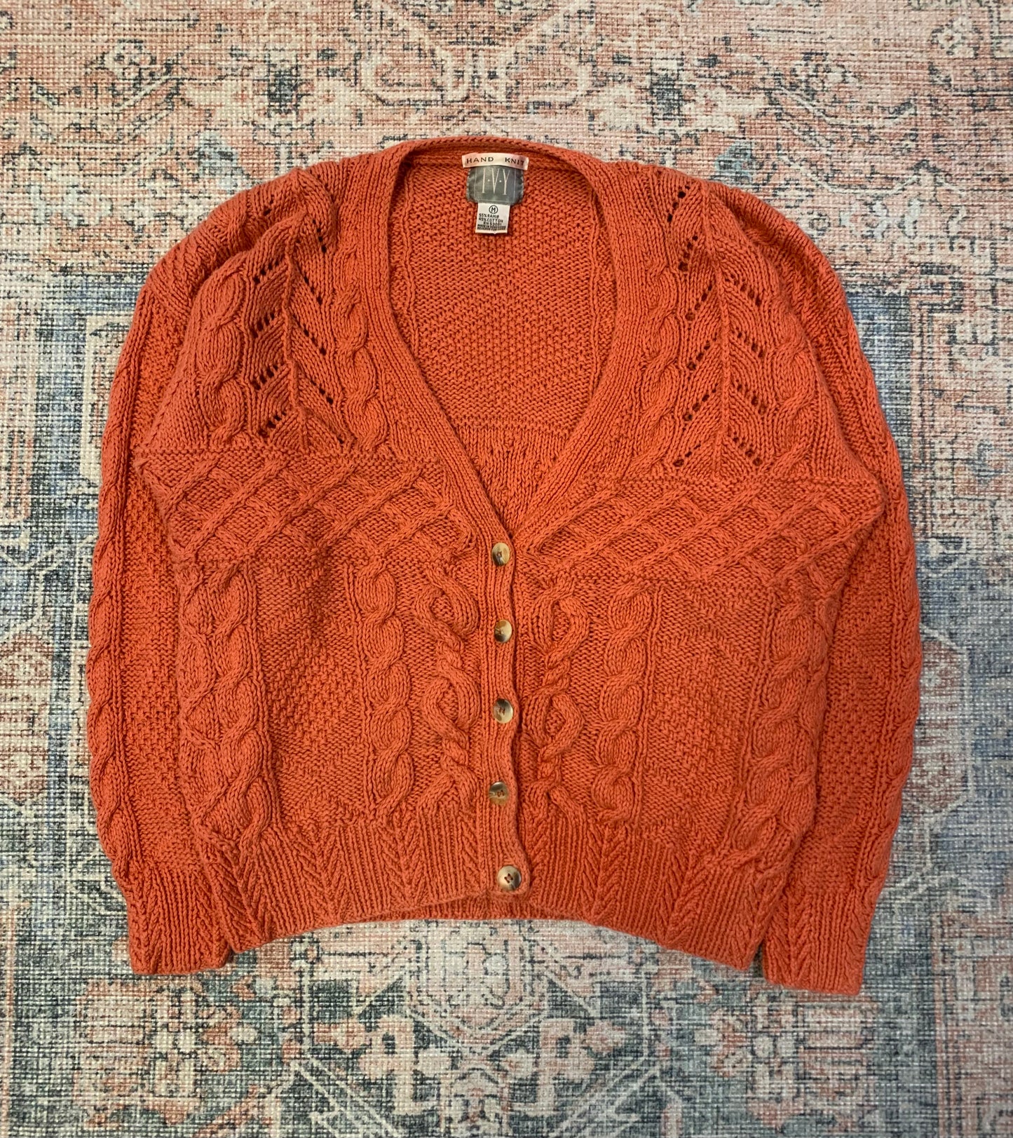 Vintage 90’s Hand Knit Cardigan- Women’s Med