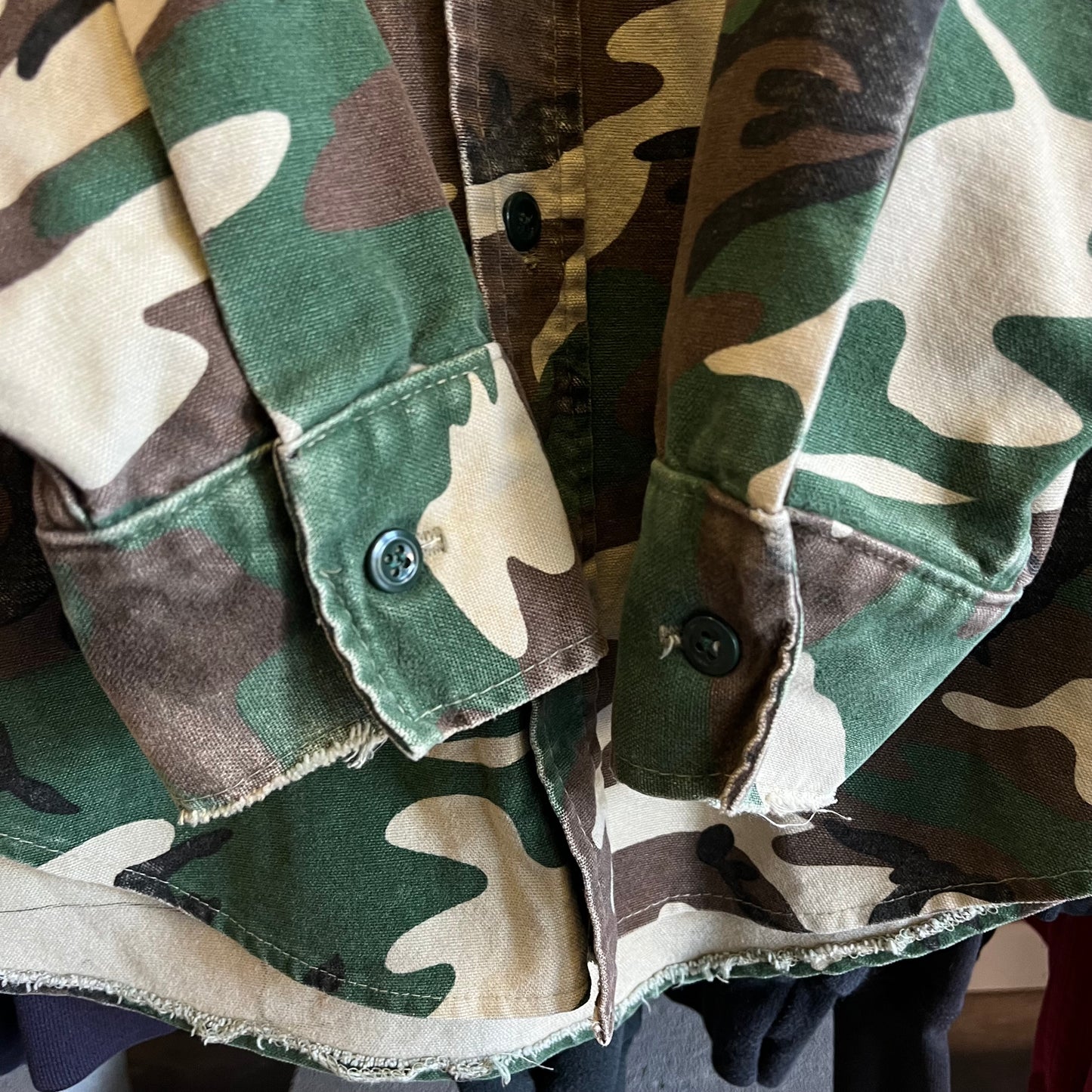 Vintage 80’s Cabelas Chamois Cloth Camo Shirt- Sz XL