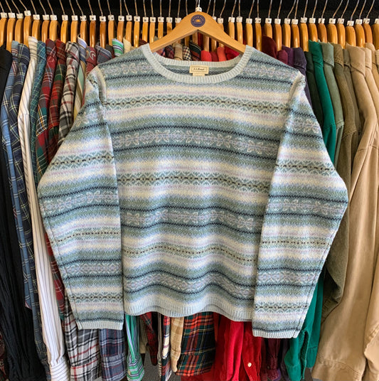 Vintage LL Bean Women’s Striped Wool Sweater- Sz Med