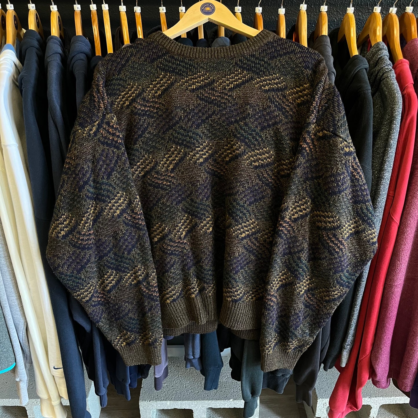 Vintage 90’s Patterned “Grandpa” Sweater- Sz Lg