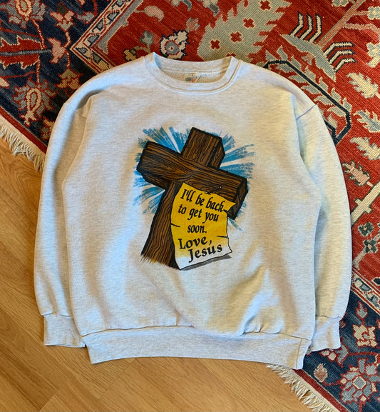 Vintage 90’s Jesus Sweatshirt- Sz Med