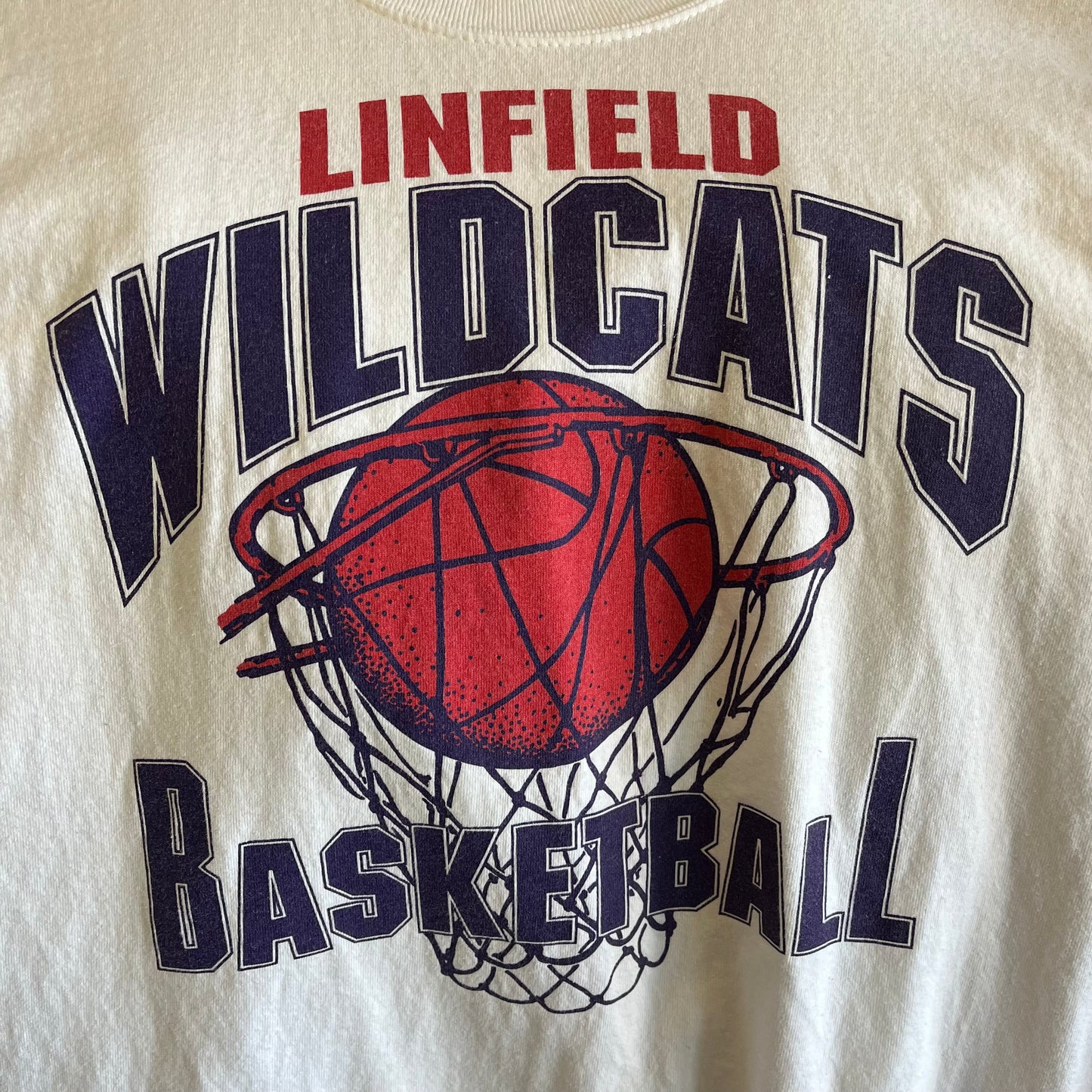 Vintage Linfield College Basketball Tee- Sz Sm