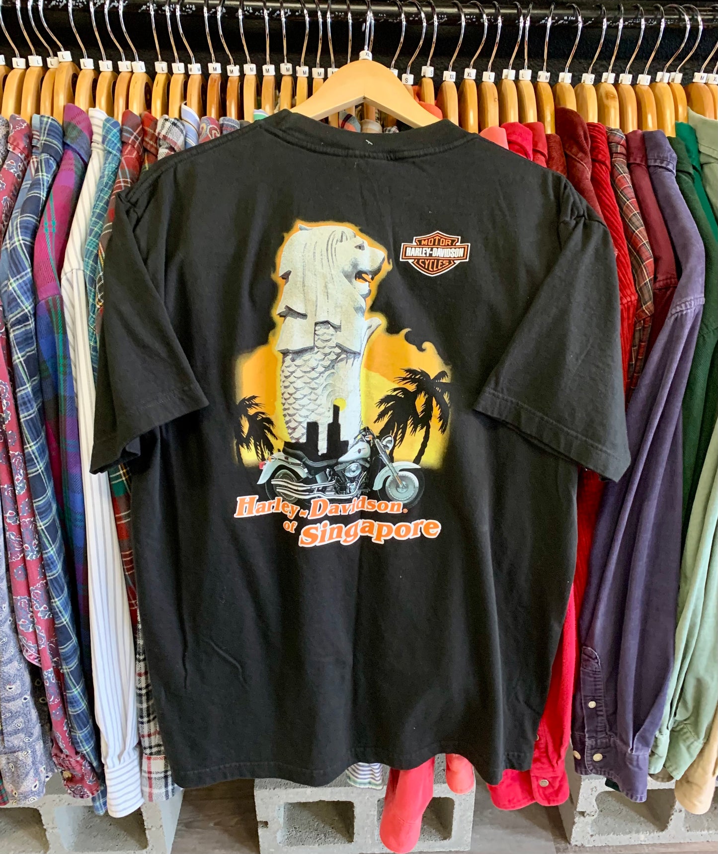Vintage Harley Singapore Tee- Sz XL