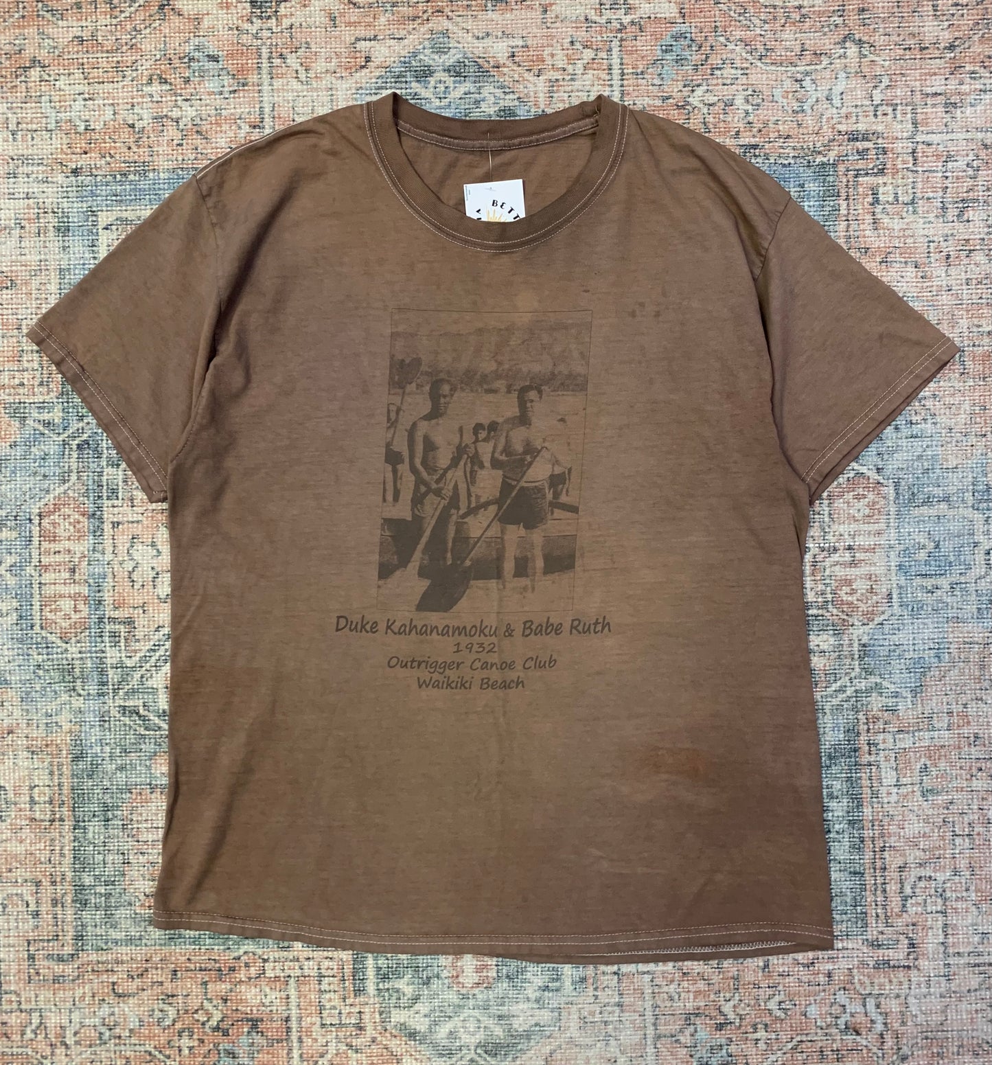 Vintage Duke Kahanamoku x Babe Ruth Tee- Sz XL