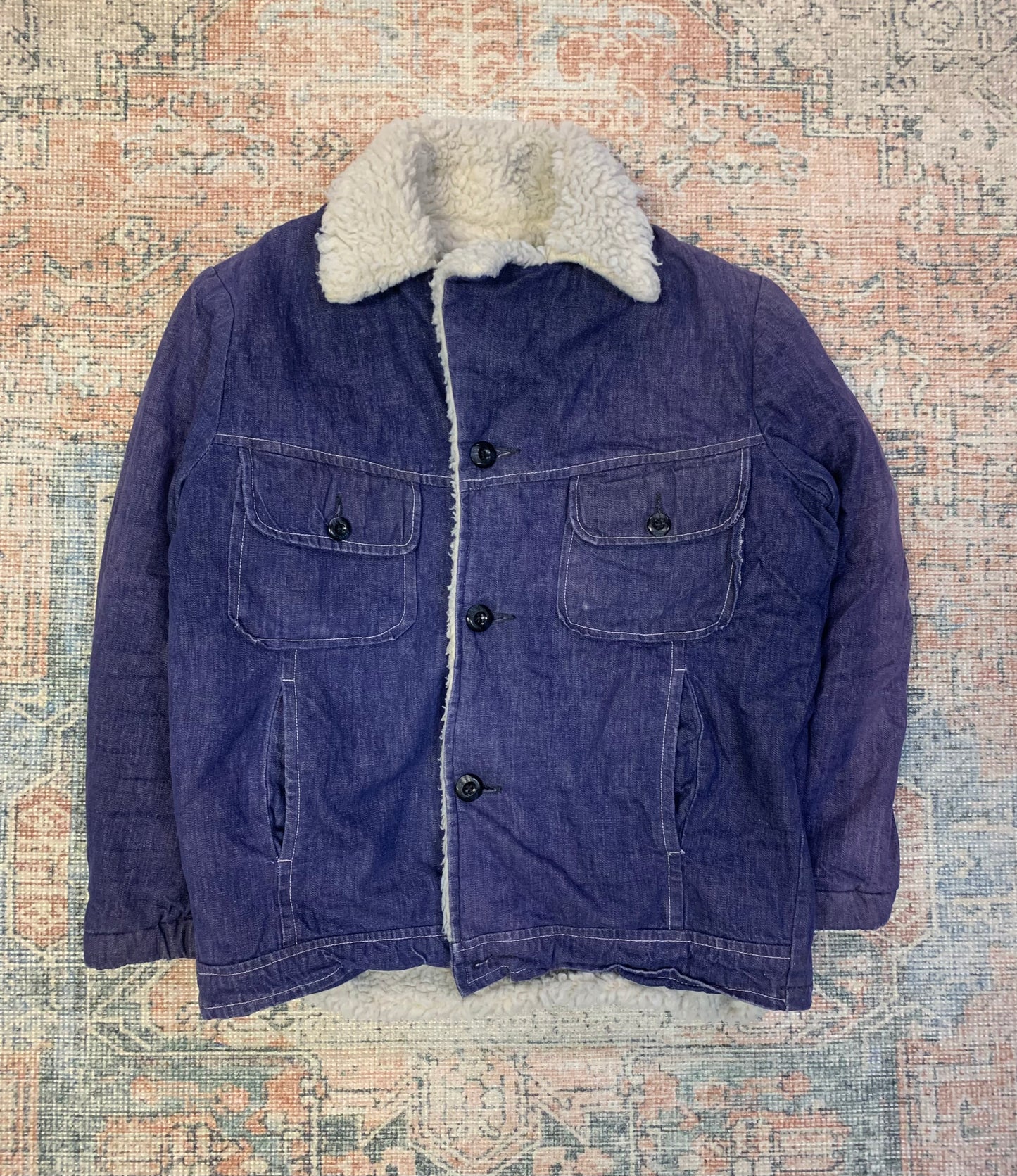 True Vintage 1960’s Sherpa Lined Denim Jacket- Sz Med