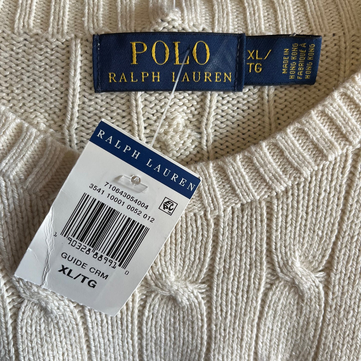 Unworn Vintage Polo Ralph Lauren 100% Silk Cable Knit Sweater- Sz XL