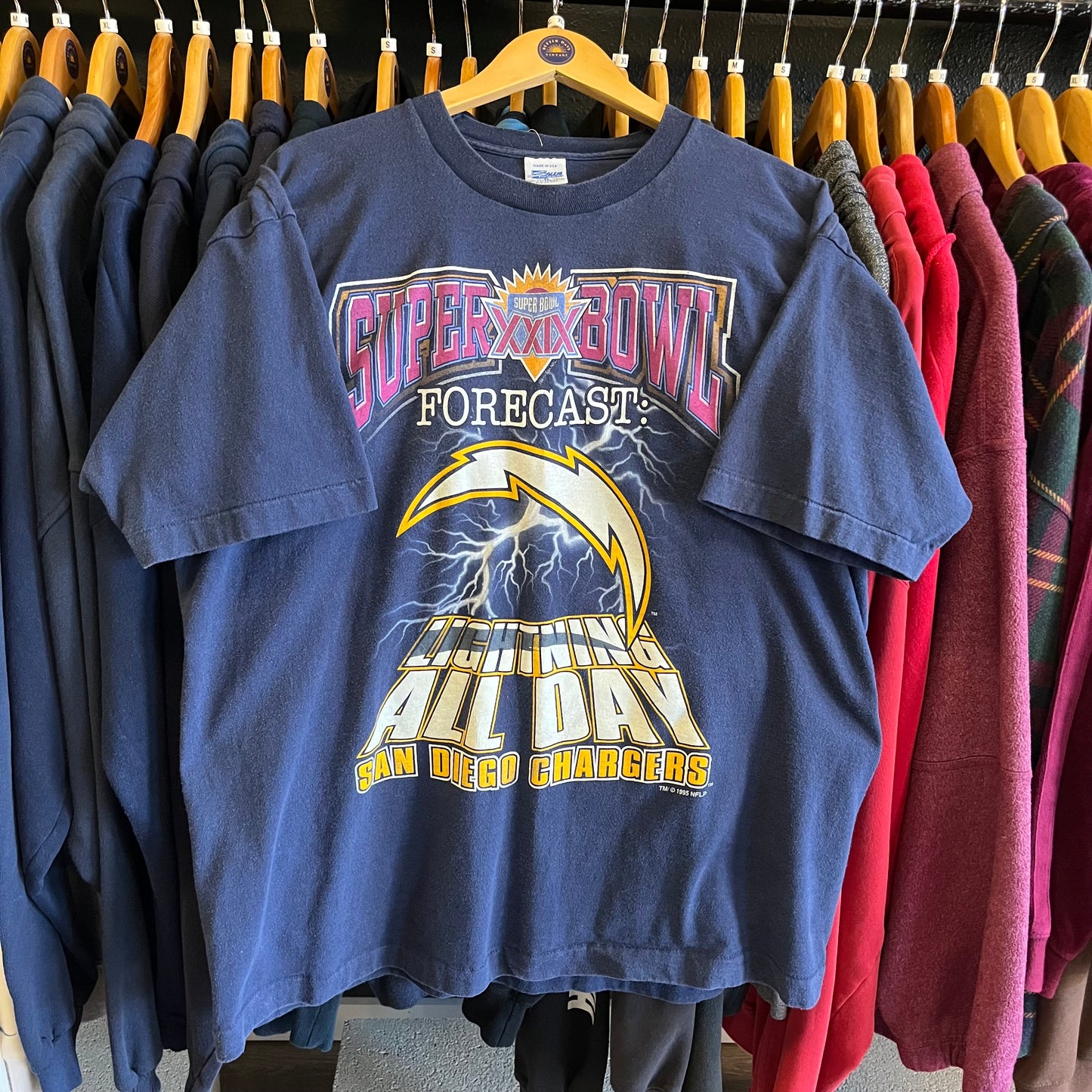 Vintage 90’s Chargers Super Bowl Tee- Sz XL