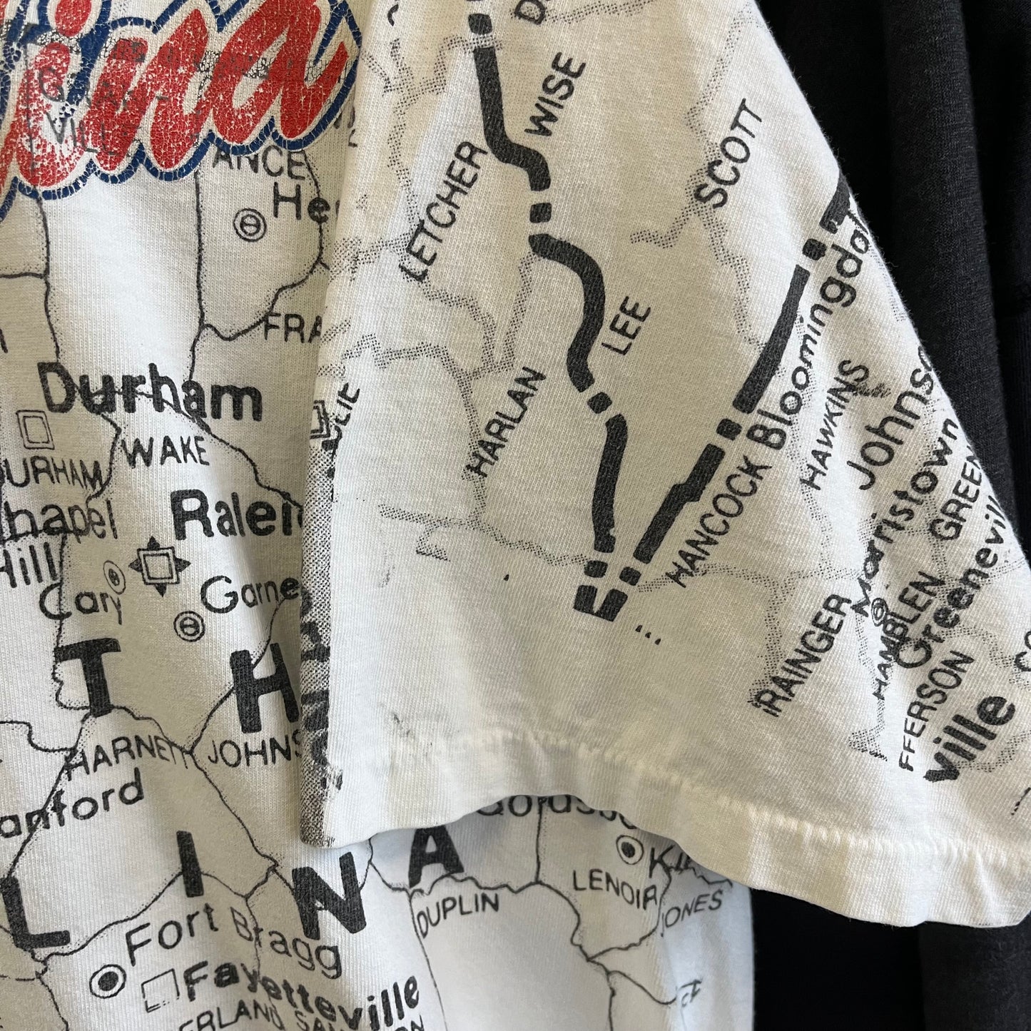 Vintage 90’s North Carolina State Map All Over Print Graphic Tee- Sz XL
