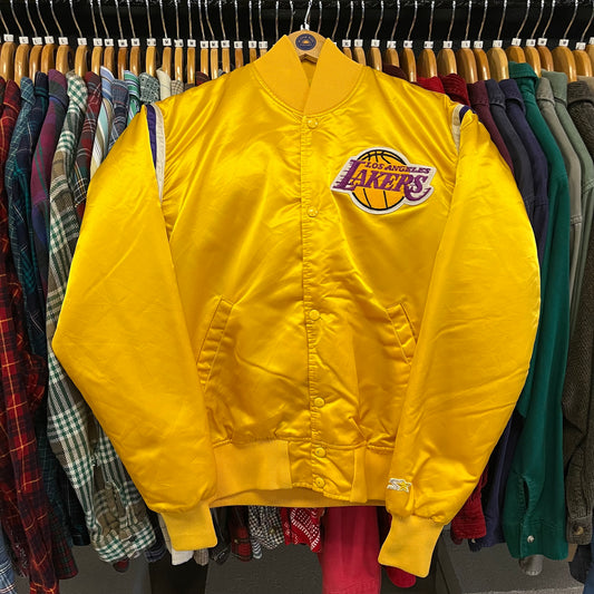 Vintage 80’s Lakers Starter Brand Satin Bomber Jacket- Sz Med