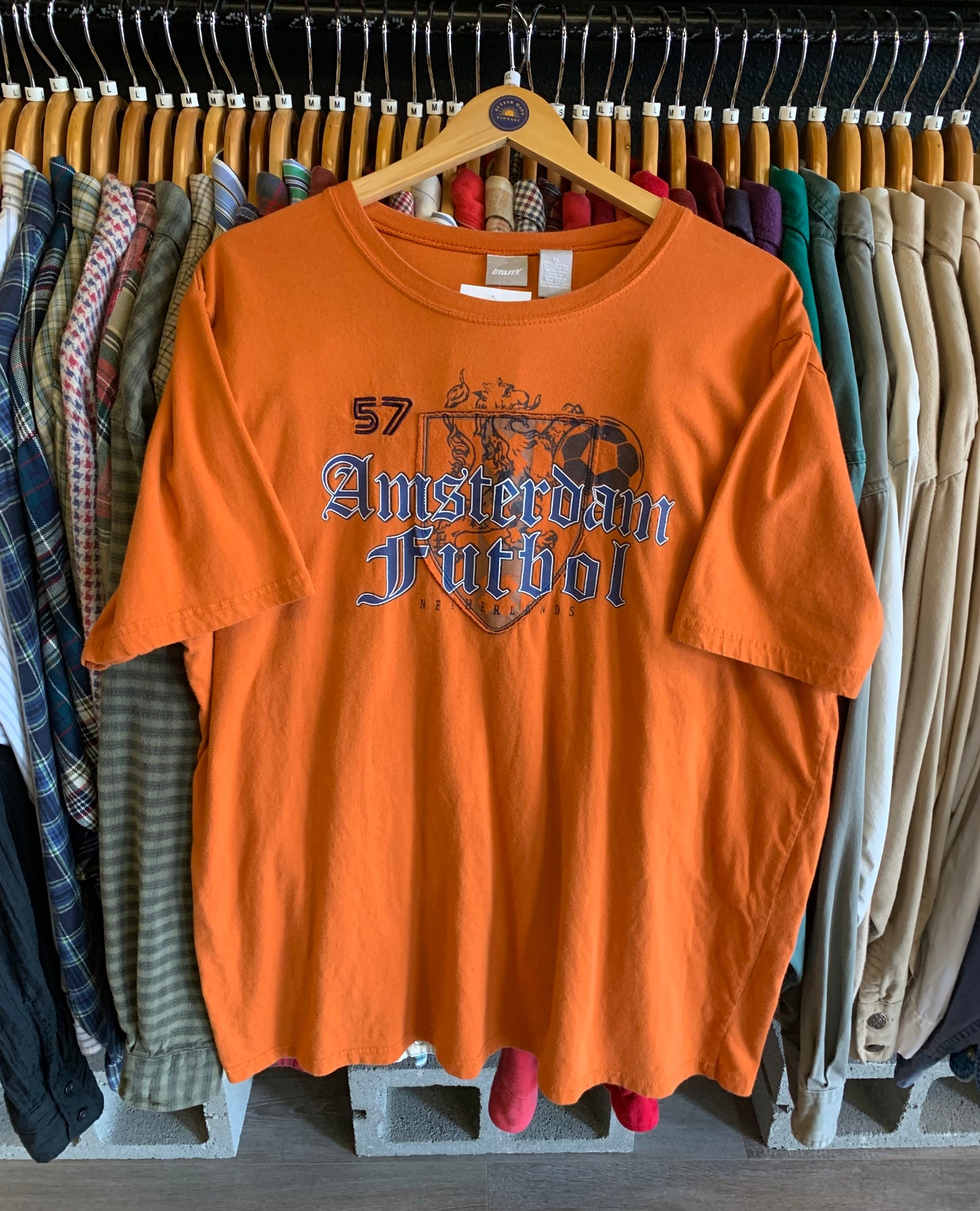 Vintage Y2K Amsterdam Futbol Tee- Sz XL