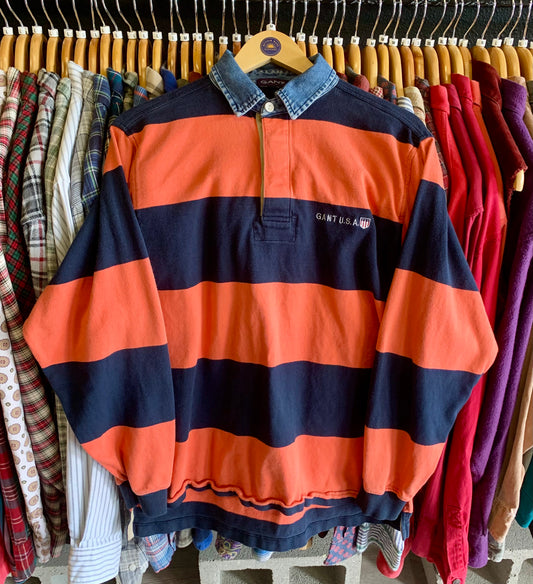 Vintage 90’s Striped Rugby Shirt- Sz Med