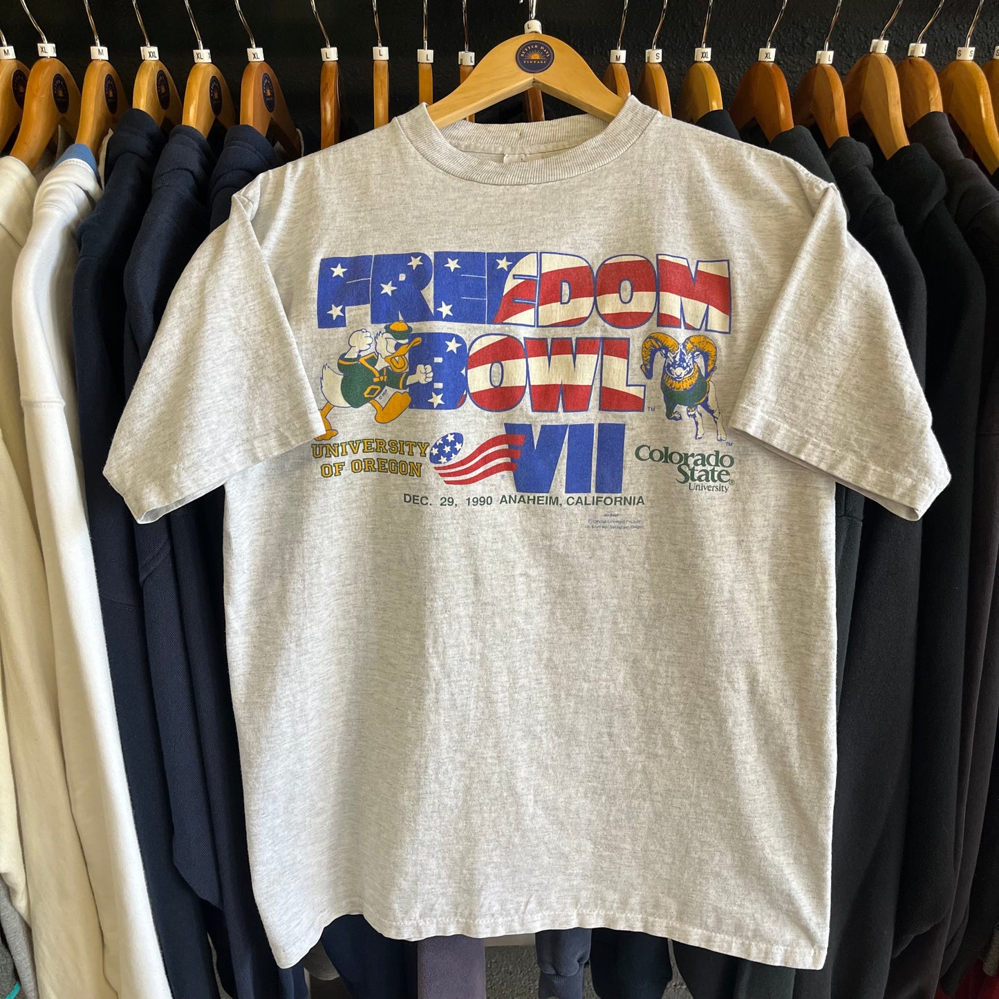 Rare Vintage 1990 Ducks Football “Freedom Bowl” Tee- Sz Lg