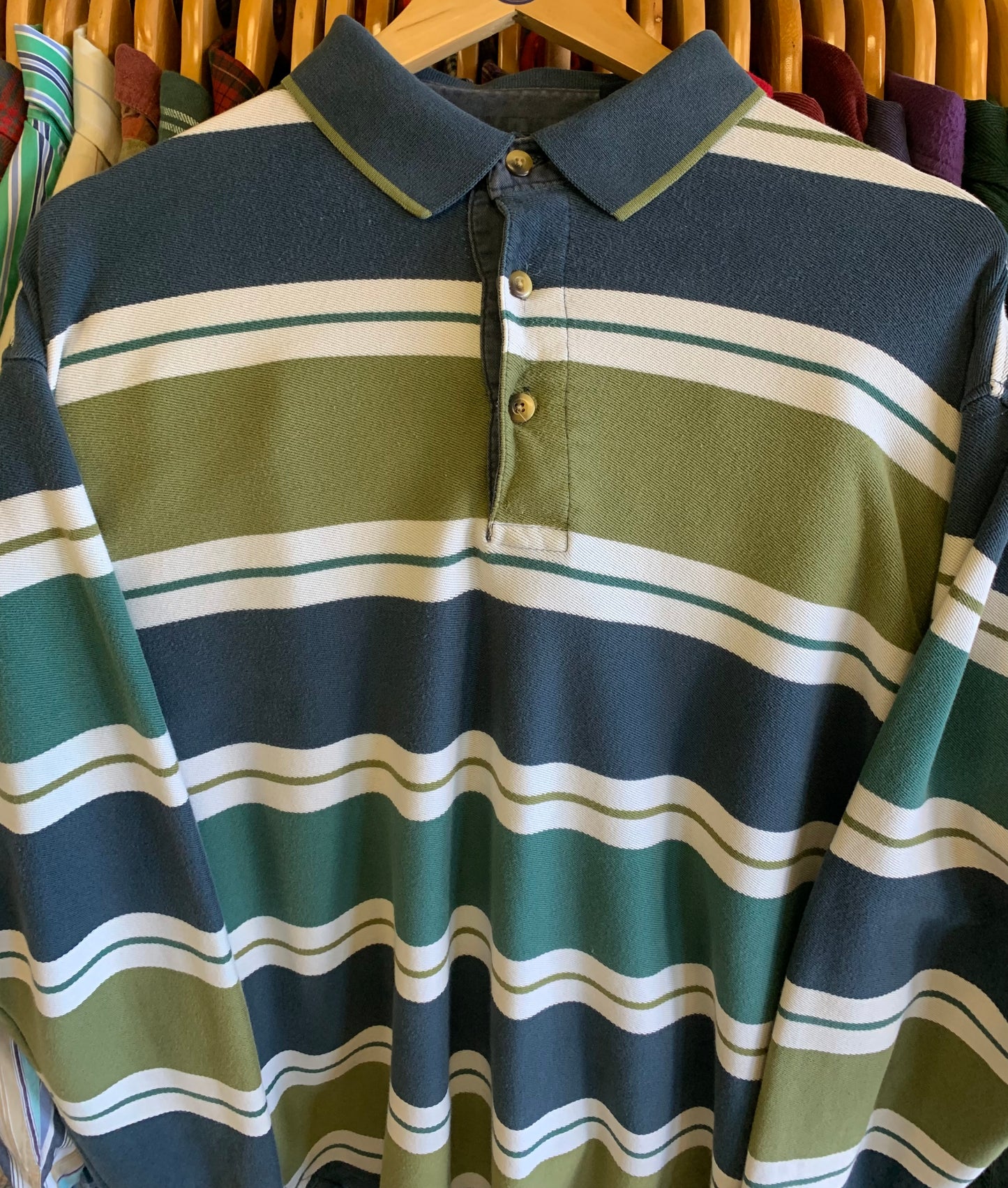 Vintage 90’s Dockers by Levis Striped Rugby Shirt- Sz Lg