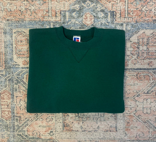 Vintage 90’s Russell Athletic Forest Green Sweatshirt- Sz Med