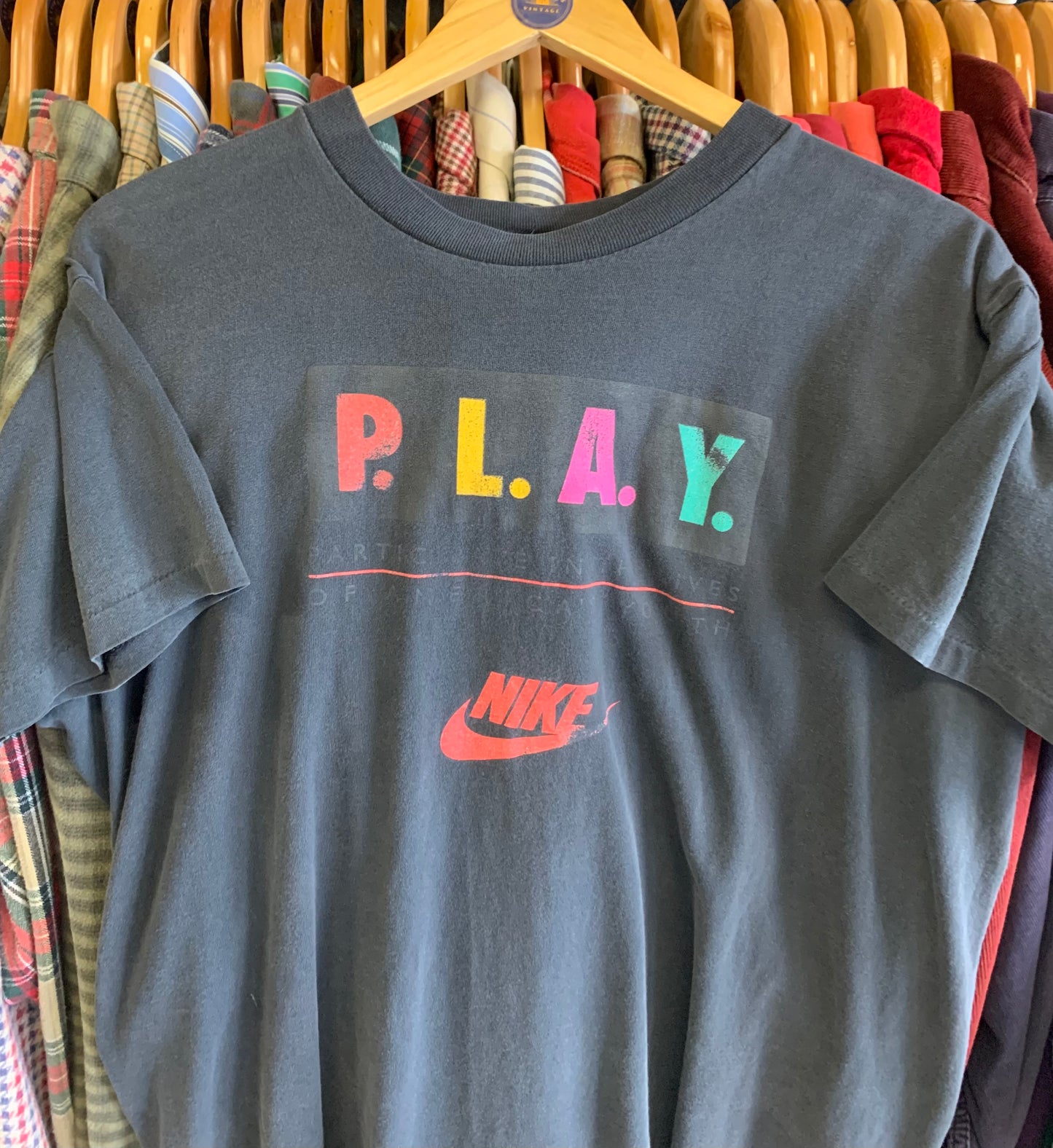Vintage Early 90’s Faded Black Nike Tee- Sz Lg