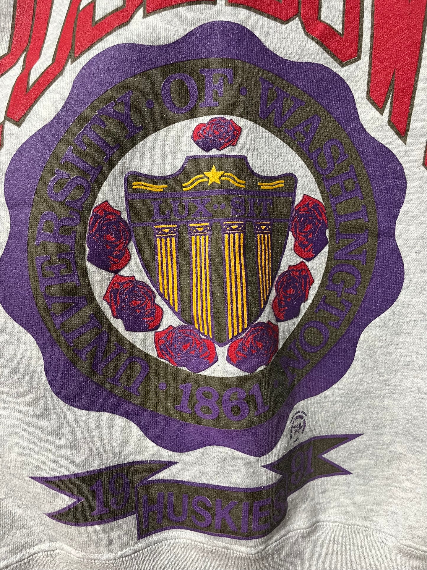 Rare Vintage Washington Huskies 1991 Rose Bowl National Champs Season Sweatshirt- Sz Sm