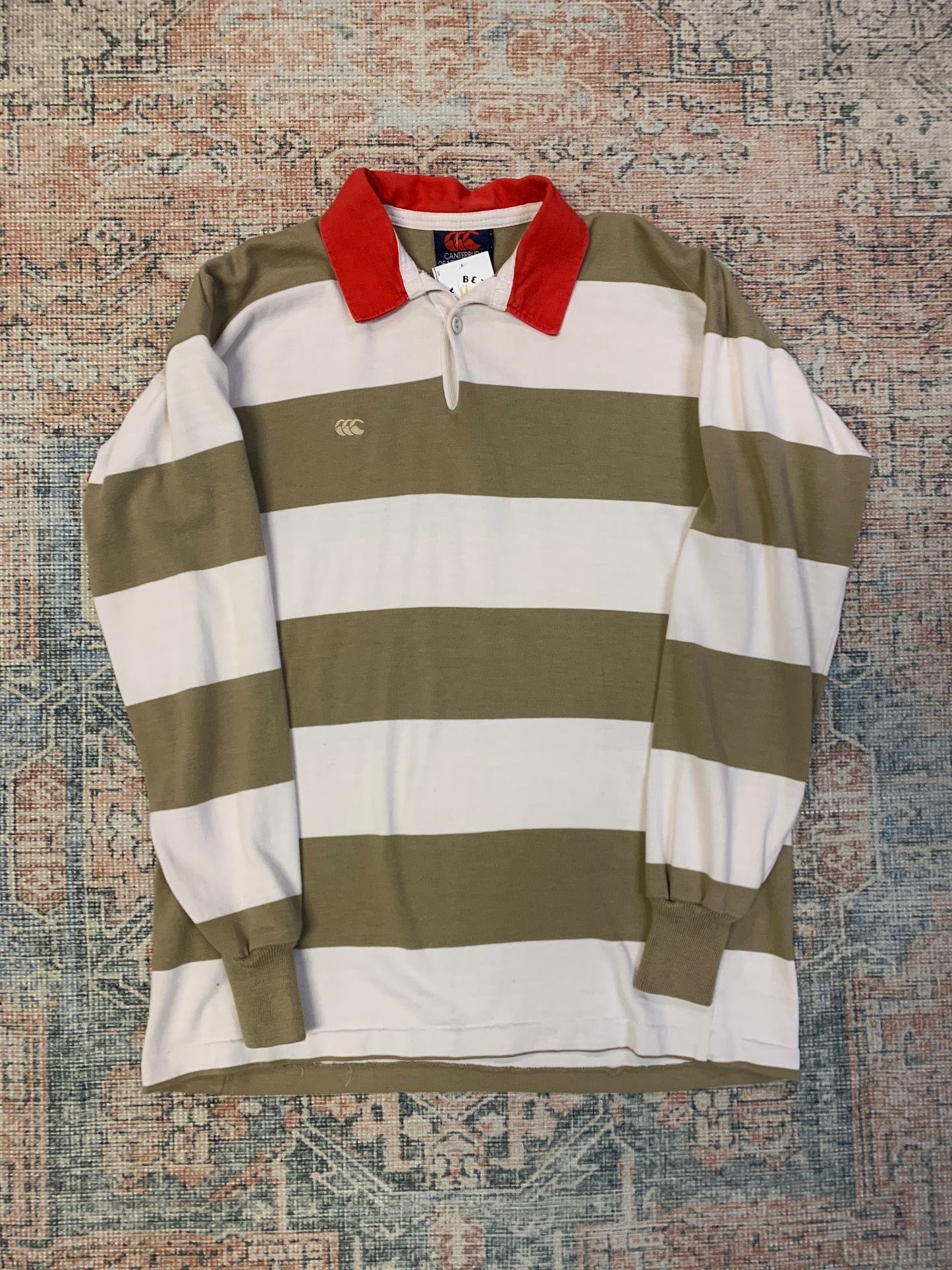 Vintage 90’s Striped Rugby Shirt- Sz XL