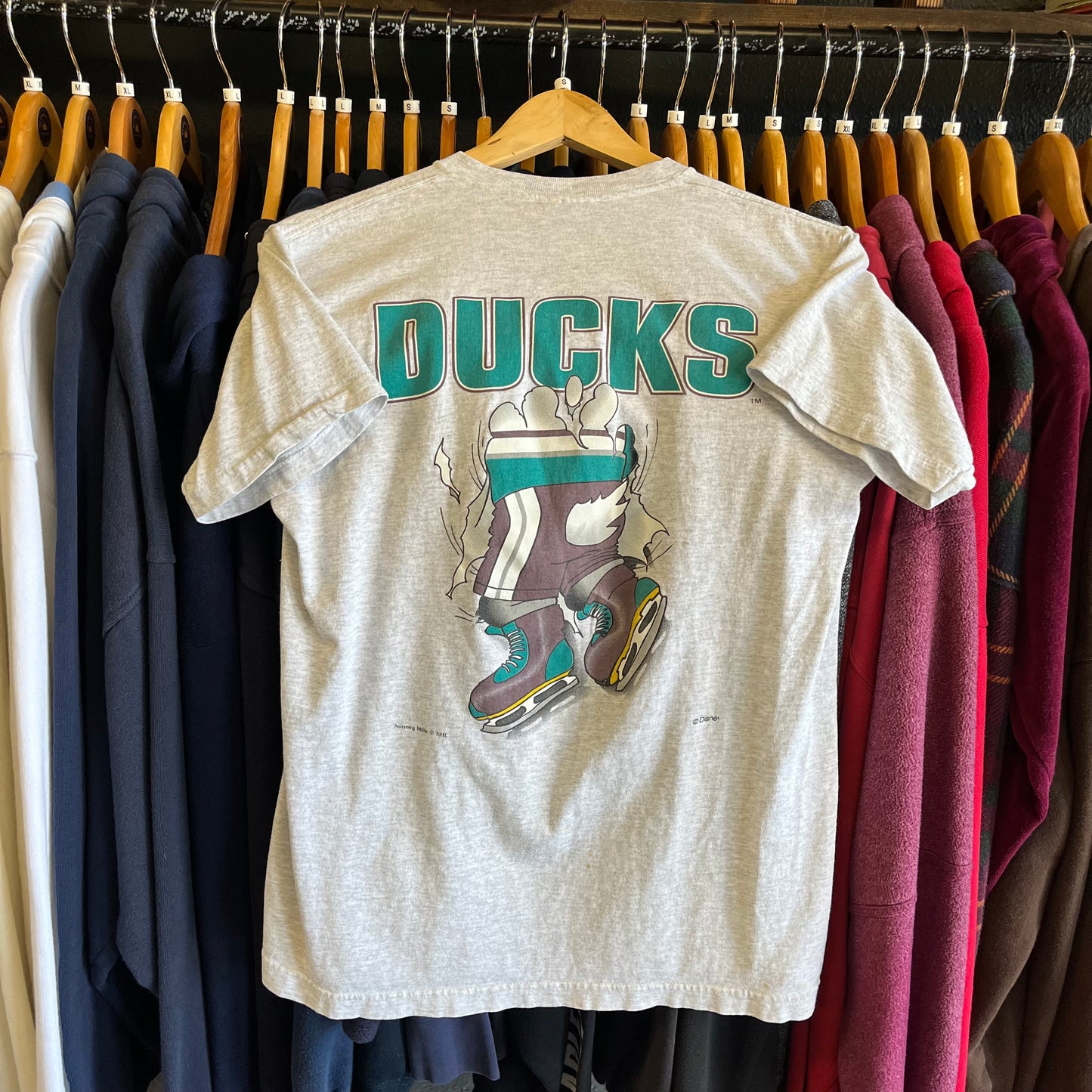 Vintage 90’s Mighty Ducks Hockey Double Sided Graphic Tee- Sz Sm