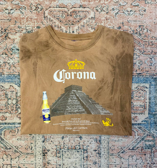 Vintage Corona Bleach Dyed Tee- Sz Lg