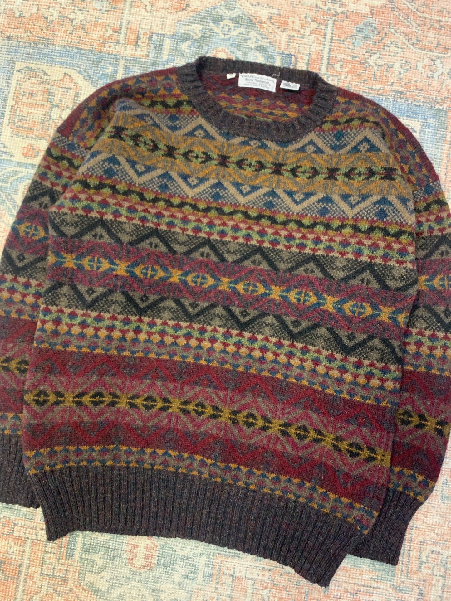 Vintage 80’s Made in England Wool Sweater- Sz Lg