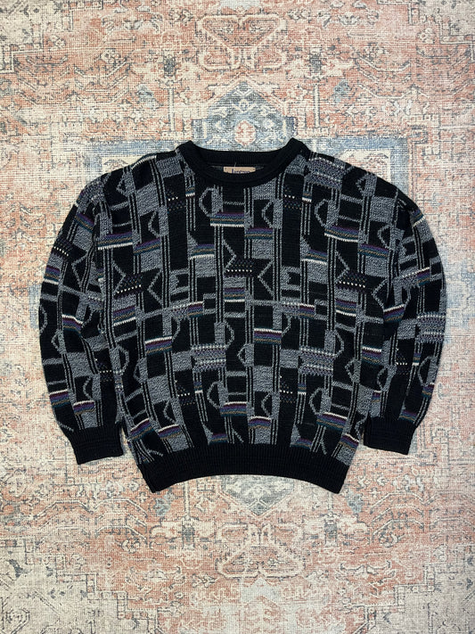 Vintage 80’s Geometric Pattern Sweater- Sz XL