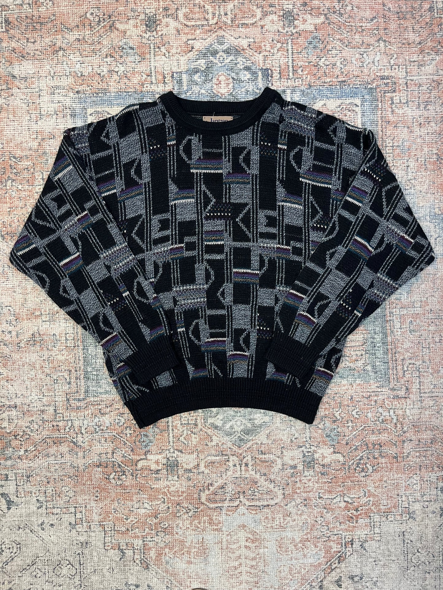 Vintage 80’s Geometric Pattern Sweater- Sz XL